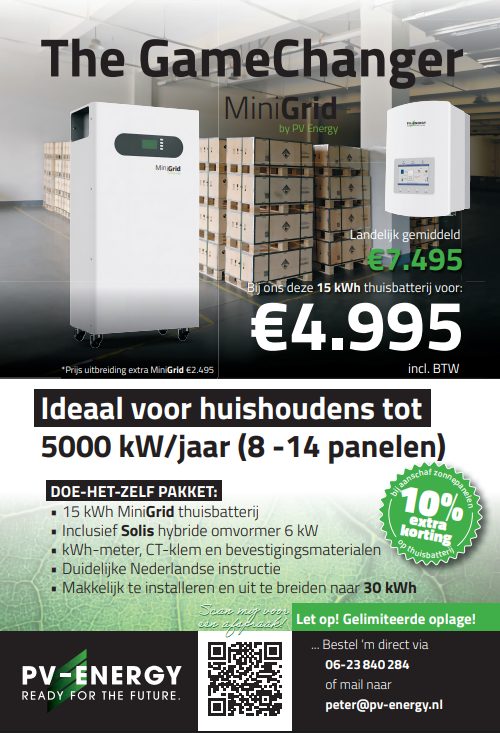 Solid Grid 15 kWh Mobiele thuisbatterij (kan tot 200 kWh parallel)